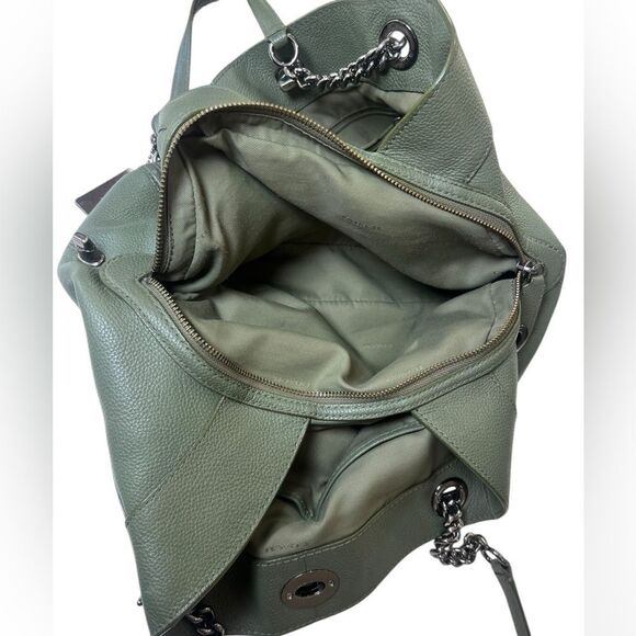 Coach Edie 31 Shoulder Bag Green Pebbled Leather Chain Strap Tote 36855 - Picture 12 of 16